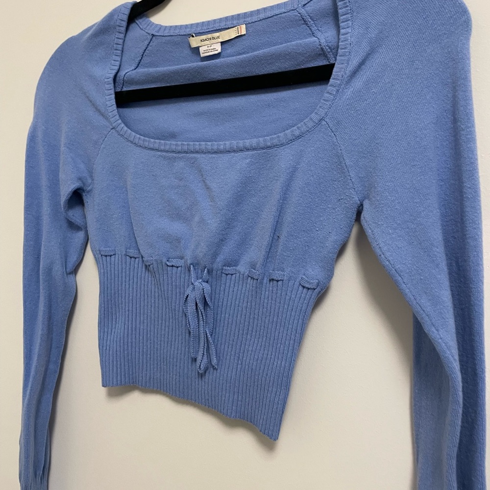 Urban Outfitters Blue Square Neck Crop Top